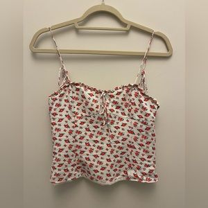 Zara Bustier Blouse, Red & White, Medium